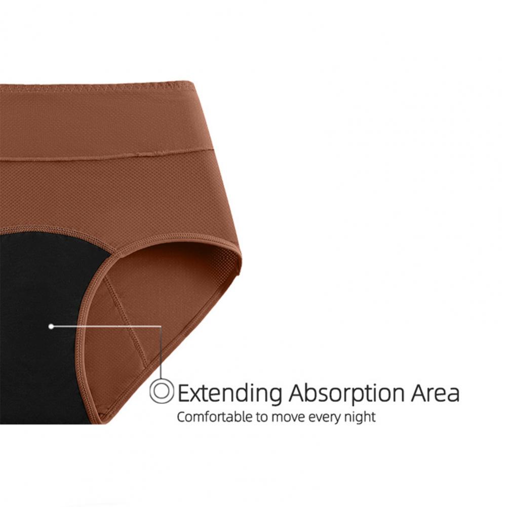 Period Panty Absorbent - 柔らかい生地の生理用下着、吸水性のある女性用生理用下着、大量出血用漏れ防止産後パンティー、再利用可能