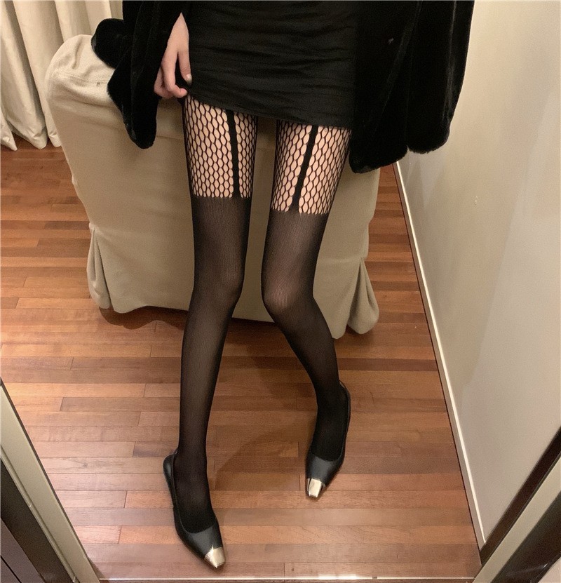 レディースセクシー柄入りスリムフィットフィッシュネットパンス - Bodystocking Fishnet のレビューと価格