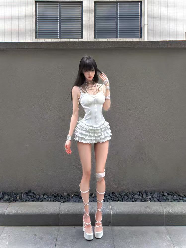 コケットレースコルセット2ピースセット レディース スリムフ - Cami Top Lace のレビューと価格