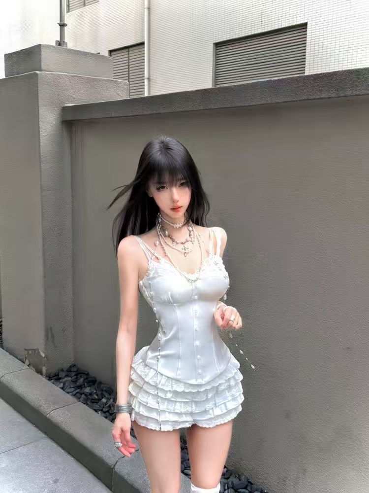 コケットレースコルセット2ピースセット レディース スリムフ - Cami Top Lace のレビューと価格