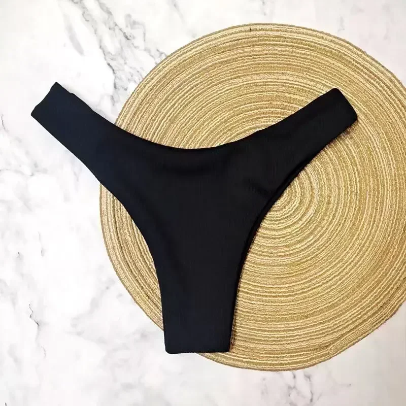 新しいビキニボトムス女性の水着ローウエストボトムソリッドレッ - Thong Bikini Women のレビューと価格